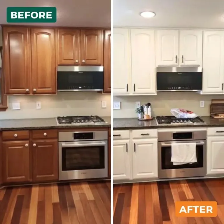 Modern kitchen renovation Ottawa - white cabinet painting, marble island, contemporary design
