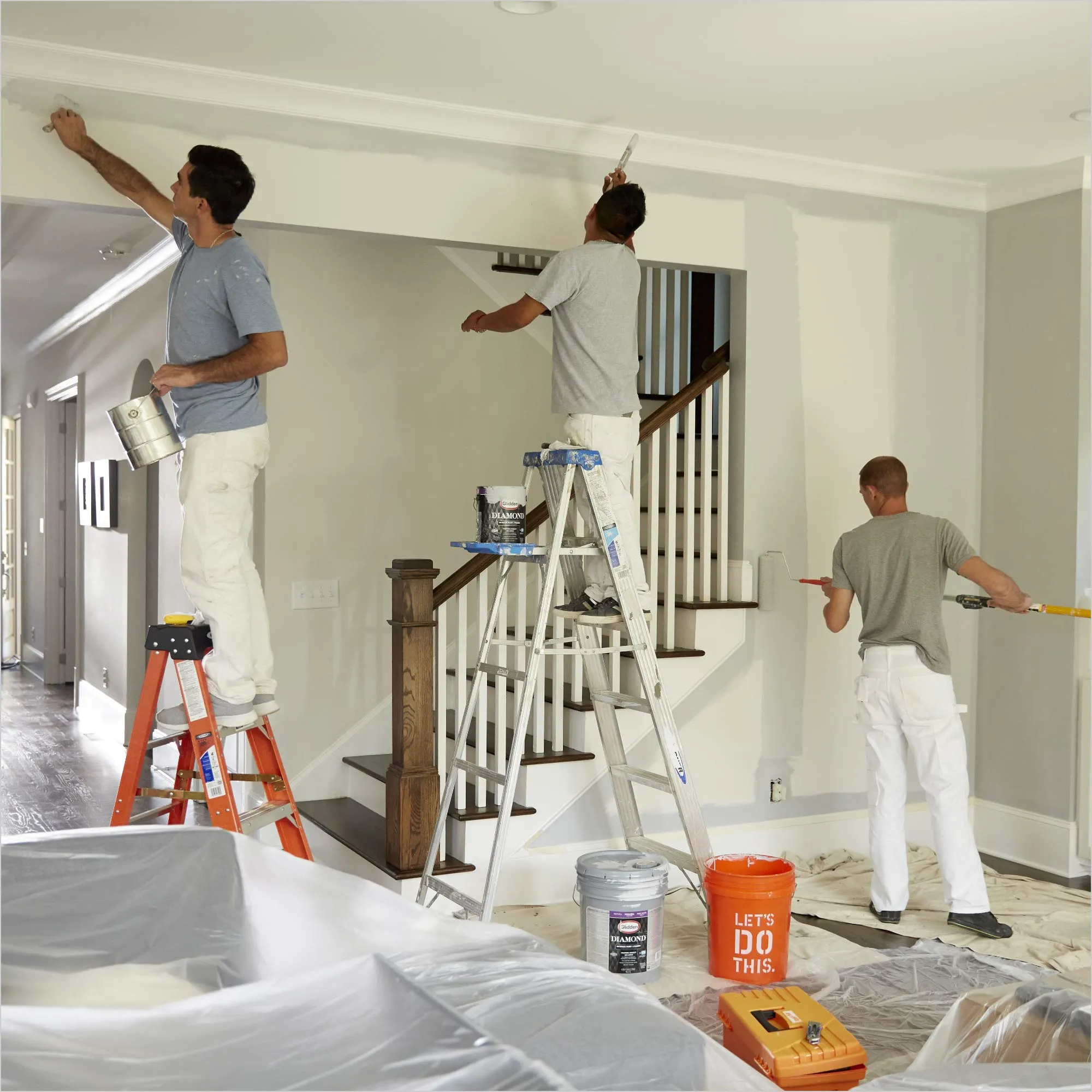 Expert interior painting in living room - Ottawa home renovation and wall finishing